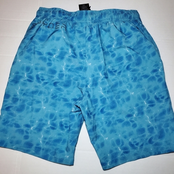 Spyder Swim Shorts Boys Medium Blue Lined Drawstring Casual Beach - Picture 5 of 8